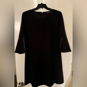 Nina Leonard Little Black Dress with pearls—Size Large—Excellent Condition